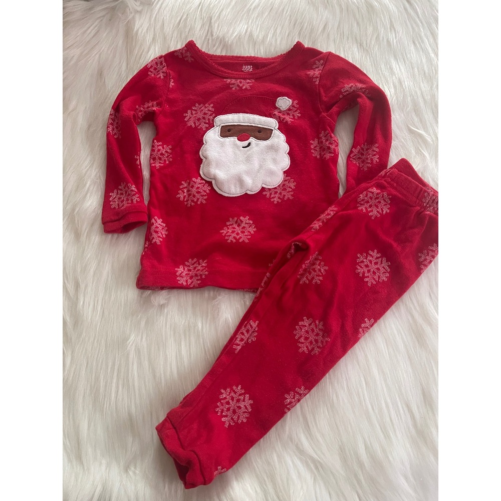 Just One You Made by Carter's Red Baby Christmas Pajama Set Santa Claus Sz 12M